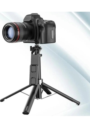Fotoğraf Makinası Ve Telefon Takılabilen 2si 1 Arada 2.2m Uzayan Selfie Çubuğu Kumandalı Tripod Çok Renkli