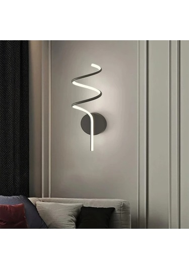 Fastbuy Beyaz Modern Led Duvar Lambası - Döküm Demir, Yarı Gömme, 3 Renk Seçenekli, Yatak Odası İçin Beyaz