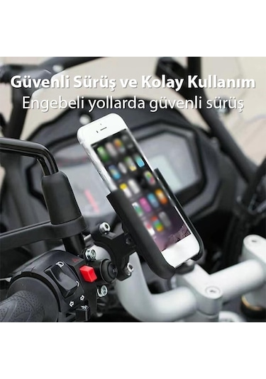Ally Alüminyum Alaşım Bisiklet Motorsiklet Gidon Telefon Tutucu Siyah