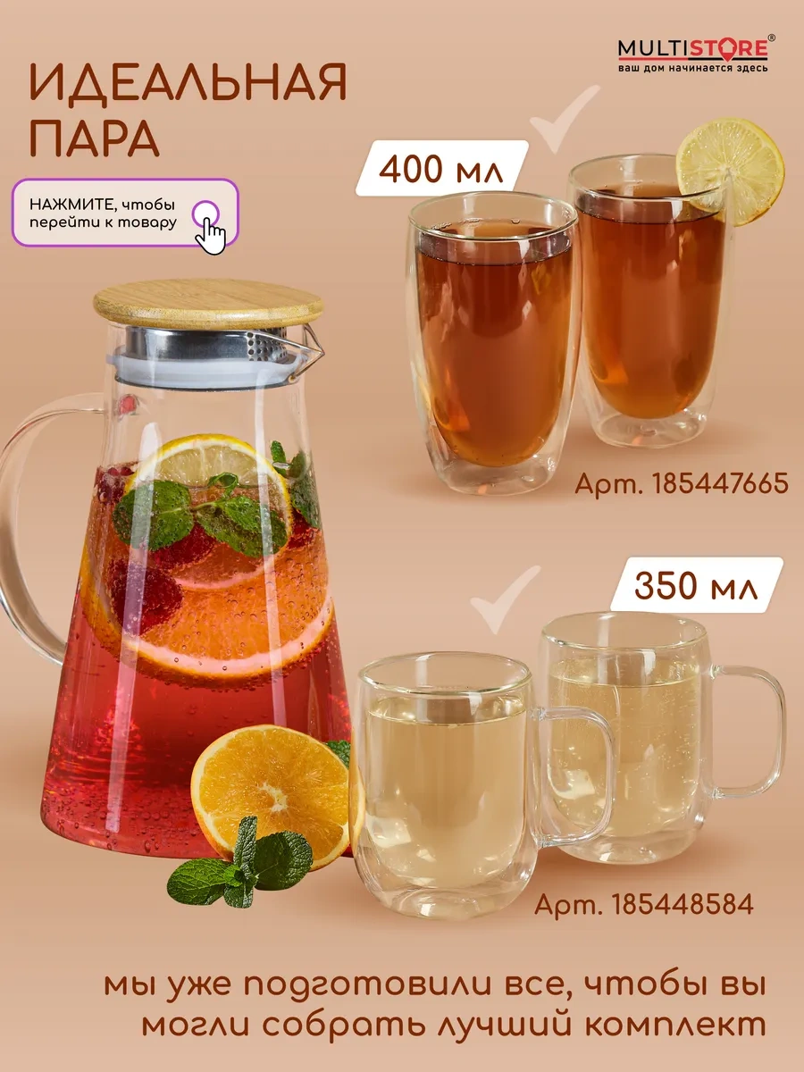 Multıstore 1600 Ml Kapaklı Cam Su Sürahisi 232382851