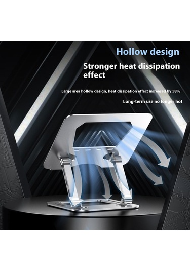 T64 Ayarlanabilir Dizüstü Bilgisayar Isı Dağıtımı Standı Metal Masaüstü Katlanabilir Dizüstü Bilgisayar Braketi - Gri