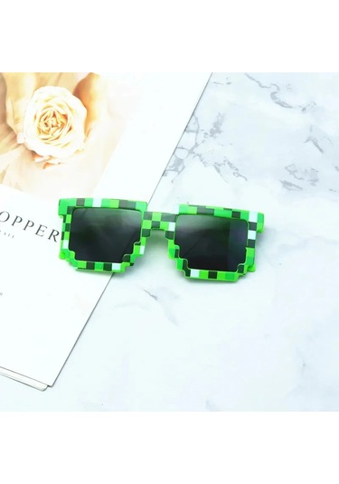 Rpxbguckarhg Komik Çocuk Güneş Gözlüğü - Thug Life Stili Piksel Gözlük, Cosplay Ve Hediye İçinkırmızı51gri Gri