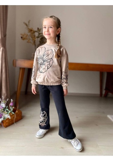 Kız Çocuk İspanyol Paca 2'li Takım Bej