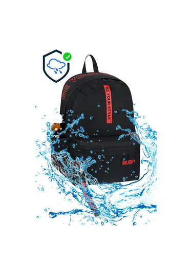 Geniş Hacimli Günlük Ve Okul Kullanımına Uygun Unisex Siyah Kırmızı Sırt Çantası Pwcnt005 Siyah Kırmızı