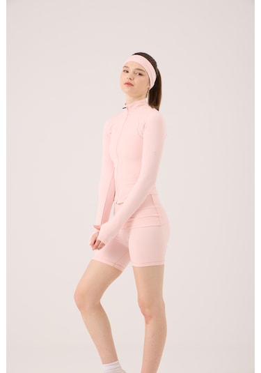 Holly Lolly Parmak Detaylı Fermuarlı Fabiola Ceket Pembe