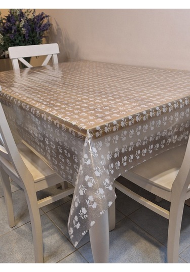 Şeffaf 0.018 Mm Pvc Muşamba - Desenli Silinebilir Şeffaf Masa Örtüsü Ns28 Beyaz