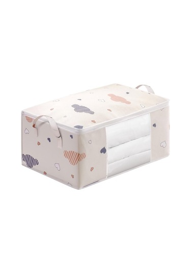 Unimarket Yorgan Saklama Çantası Nonwoven Kumaş Şeffaf Pencere Takviyeli Saplı Battaniye Elbise Saklama Kabı Battaniye Saklama Çantası Yupln8