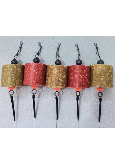 5 Adet Küspeli Sazan Rig Takımı Karışık Renkli Esp Mısır'lı