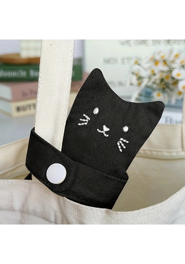 Elmpaly Sevimli Sarı Kedi Baskılı Fermuarlı Mini Kumaş Bozukluk Cüzdanı