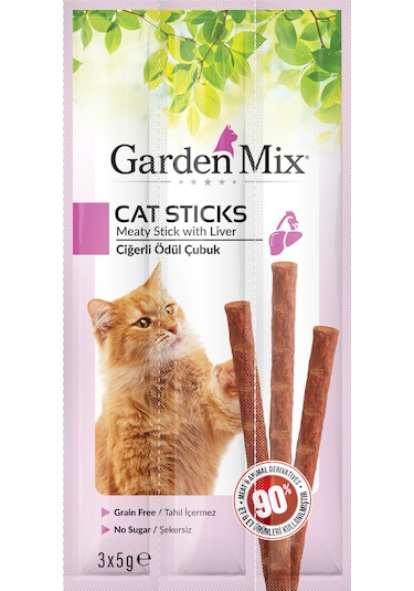 Gardenmix Ciğerli Kedi Stick Ödül 3*5g 50‘li