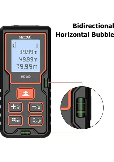 Moveevo Infrared Lazer Ölçüm Aleti 100m: Alan-hacim Hesaplama, Lcd Işık, Üç Birim Dönüşümü, Pisagor Modu Ve Çift Seviye Göstergesi