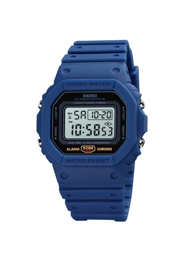 Dofolink Skmeı Erkek Spor Saati 50m Su Geçirmez - Alarm, Kronometre, Geri Sayım, Saat Vuruşu Ve Gece Aydınlatması Özellikli Mavi Dijital Saat