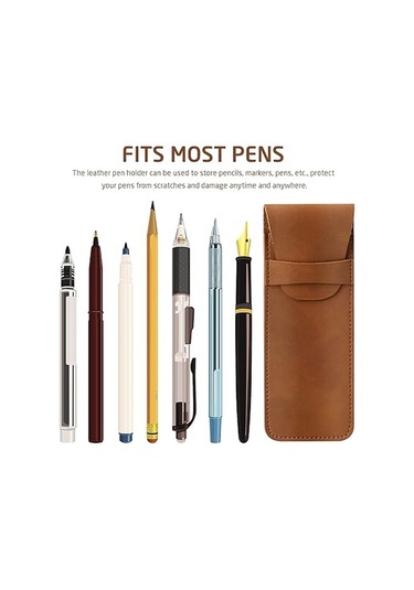 Adet Pu Deri Kalem Kutusu, Kalem Kutusu, Tükenmez Kalem Siyah Ve Kahverengi , Siyah, Kahverengi, Evrak Çantası Th
