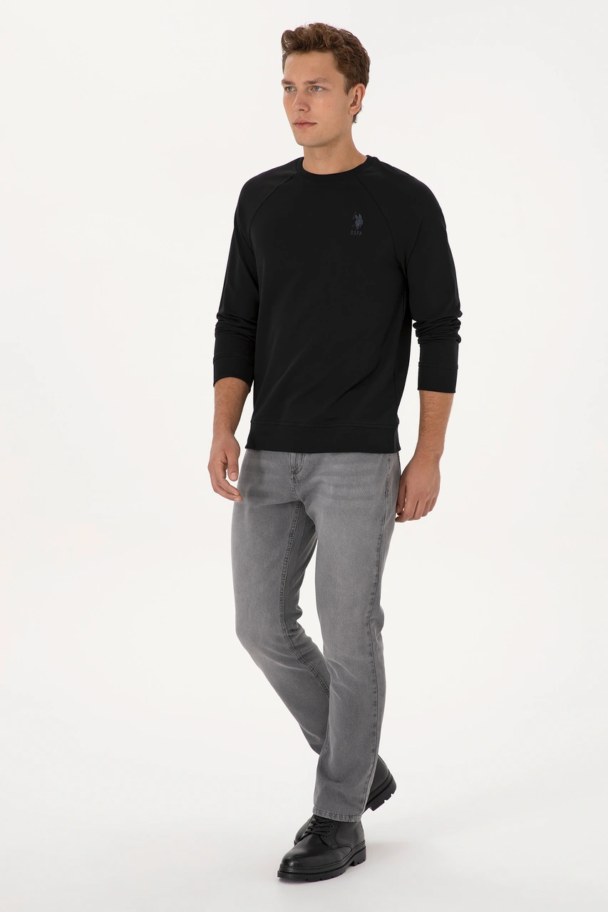 U.S. Polo Assn. Erkek Regular Fit Bisiklet Yaka Siyah Basic Sweatshirt 50308103-VR046 U.S. Polo Assn. Erkek Regular Fit Bisiklet Yaka Siyah Basic Sweatshirt 50308103-VR046