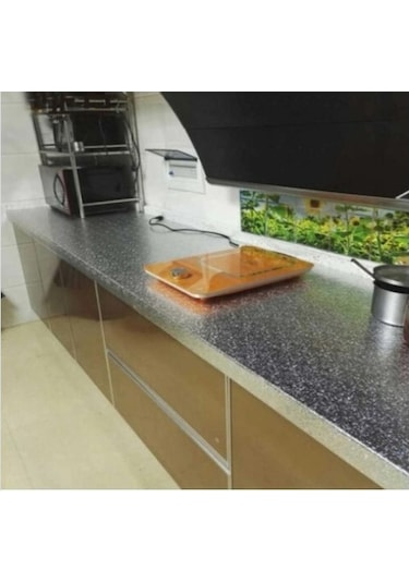 9016904038576drvs - Alüminyum Folyo Yapışkanlı Mutfak Koruyucu Folyo 2 Metre Çok Renkli