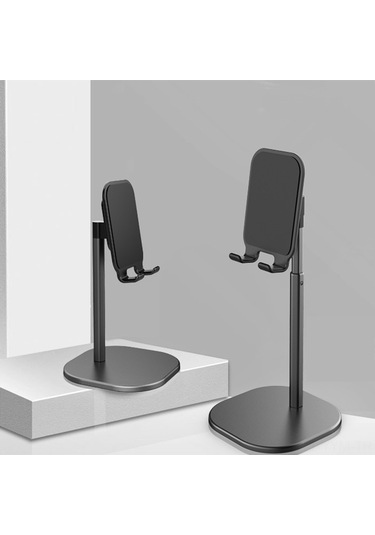 Geeksen Zzj-1 Standlı Telefon Tutucu, Tüm Telefonları Destekleyen Alüminyum-abs Malzeme, Siyah Standart Tip Masaüstü Stüdyo