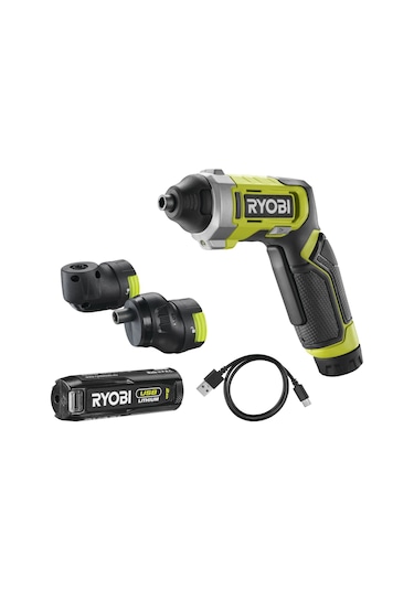 Ryobi RSD4-120TA2 4 V Akülü Tornavida - Köşe + Ofset Başlık Seti