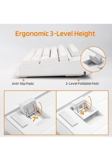 Beyaz Rgb Mavi Switch Q Gaming Tam Mekanik Kablolu Oyuncu Klavyesi Bkb4