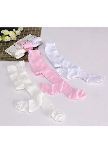 Aykor Tekstil Pamuku Bebek Külotlu Çorap 3 Adet Asorti