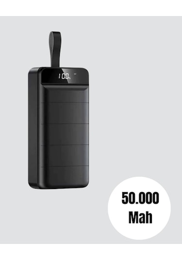 Bfs 50.000 Mah Ultra Güçlü Powerbank 4 Usb Çıkışlı, Led Dijital Göstergeli, Hızlı Şarj Destekli Taşı Çok Renkli