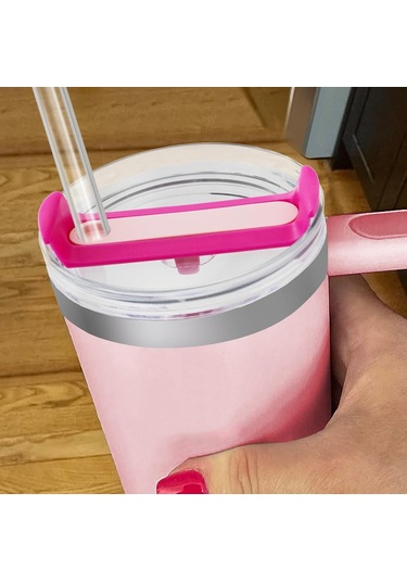 Yuntech01 Quencher 2.0 40 Oz Için Silikon Damlacık Önleyici Kapak, 3 Modlu Döner Kapağı Çeşme Açık, Geniş Açık, Tam Kapak , Bpa-sız, 2 Adet, Pembe Gül Kırmızı