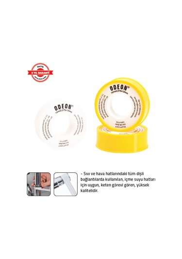 Tomax Odeon Teflon Bant 10 Mt 0,075 X 12 Mm 100 Adet