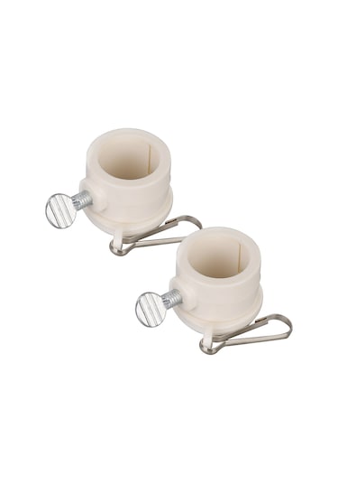 Kosona 2 Adet Beyaz 3.8 Cm Çaplı Bayrak Direği Döner Sabitleyici, Anti-sarmal Pvc Montaj Ringi