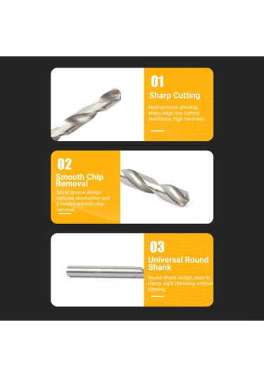 Fosenze Piskopu Çelik Matkap Ucu Seti 13'lü - Çelik, Plastik, Ahşap İçin Profesyonel Delme - Taşınabilir Saklama Kutusuyla 1.5-6.5mm