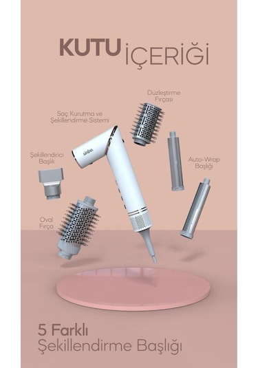 Sinbo Shd-1720 - Volumair 5 In 1 Katlanabilir Air Saç Kurutma Ve Şekillendirme Sistemi Beyaz