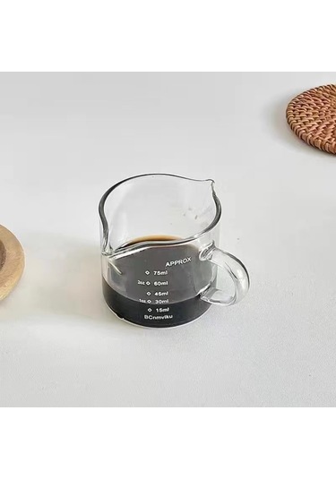 Padalink Cam Kilo Ve Ölçü Çizgili Kahve Sütü Kavanozu, Ahşap Saplı Ev Kullanıma İdeal, Konforlu Ve Dayanıklı Sütluk Diğer