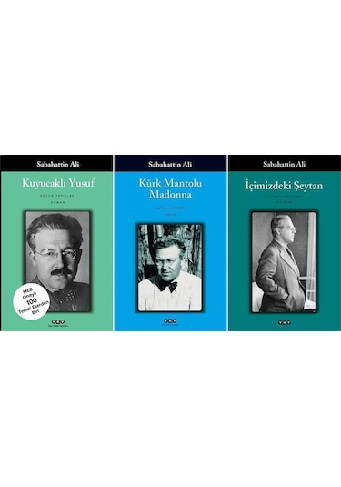 Kuyucaklı Yusuf + Kürk Mantolu Madonna + İçimizdeki Şeytan 3 'lü Set Sabahattin Ali Yapı Kredi Yay.