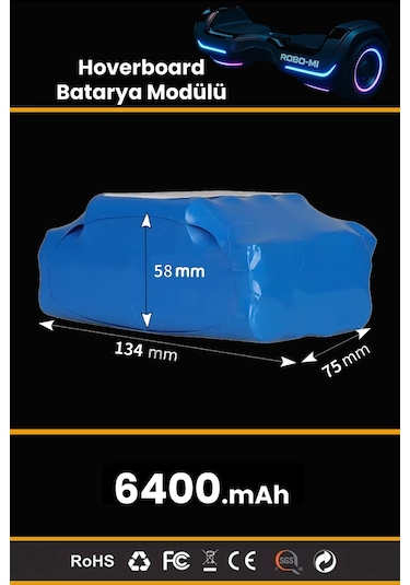 Hoverboard 6400mAh Elektrikli Kaykay Bataryası