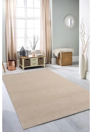 Rölyef Halı Yolluk Vizon Kaymaz Taban Makinada Yıkanabilir Salon, Mutfak & Koridor Vizon