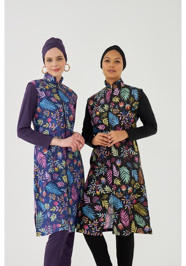 Tam Kapalı Tesettür Mayo Deniz Mayosu Td21-249 Siyah