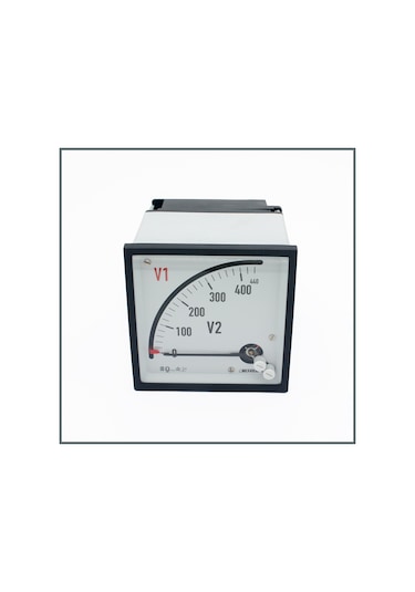 Frer Çift İbreli Voltmetre Koaksiyel 96x96 0-440v