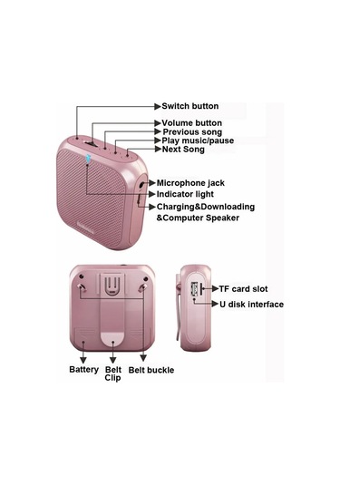 Jialan Hoparlör Ses Amplifikatörü Headworn Mikrofon Mikrofon
