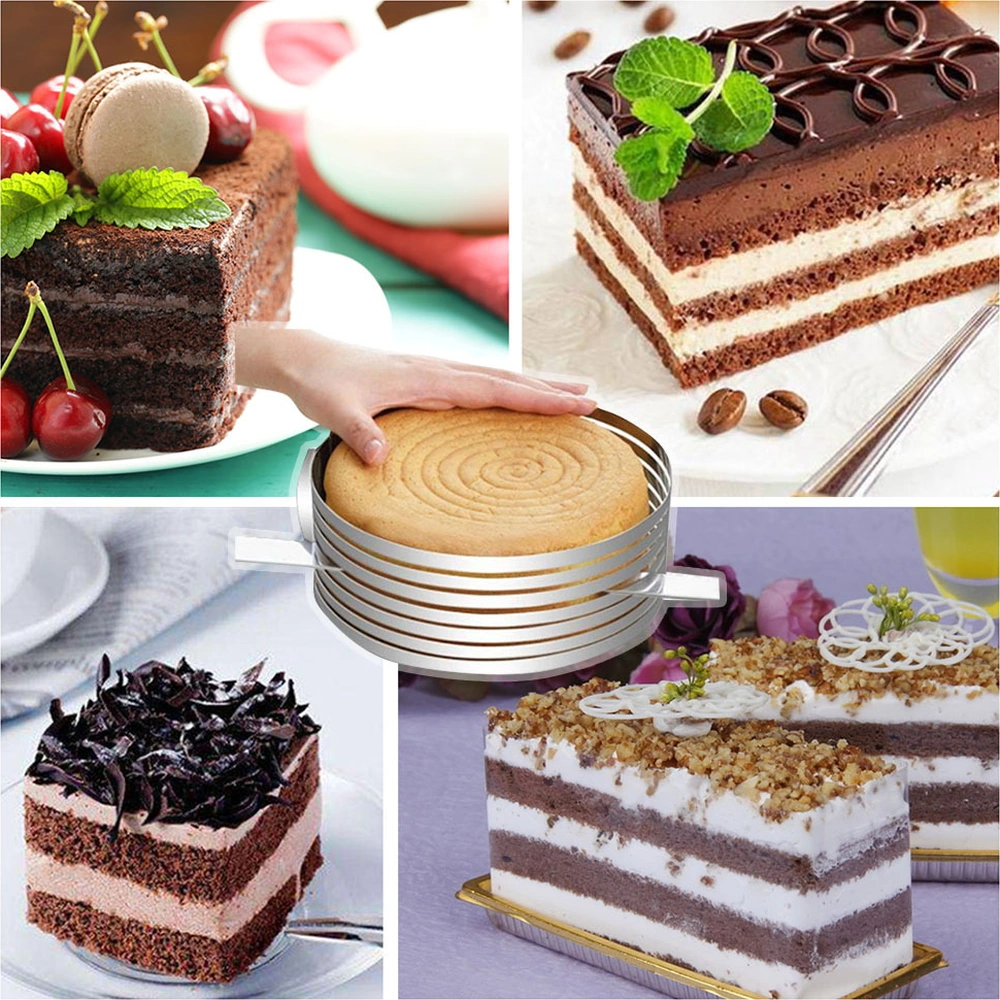 Geeksen 304 Paslanmaz Çelik Ayarlanabilir 24.5-30.5cm 7 Katlı Pasta Dilimleyici, Ekmek Ve Pasta Kesici Mutfak Aleti Diğer