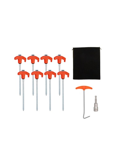 Suntek 8x Çadır Kazıkları Hafif Vida Mandalları Açık Hava Turuncu Ve Gümüş Turuncu - Gümüş