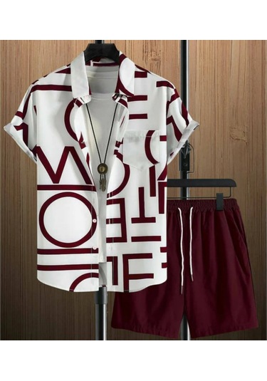 Snapbuy 2025 Erkek 3d Havai Gömlek - Basit Çizgili, Gevşek Nefes, Yazlık Kısa Kolluturkuaz Turkuaz