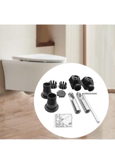 Homyl Duvara Monte Tuvalet Sabitleme Kitleri Pratik Banyo Siyah