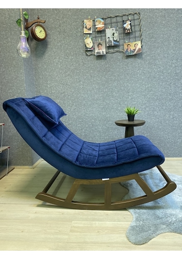 Asedia Asedia Miskin Ceviz Lacivert Sallanan Sandalye Dinlenme Koltuğu