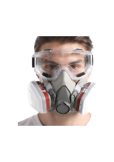 Trendooze 6200 Yeniden Kullanılabilir Yarım Maske Gözlüklü, Uzun Kullanım İçin