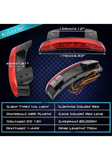 Geeksen Harley Xl883/1200 2004-2014 Arka Fender Led Fren Lambası - Kırmızı Kasa, 3 Tel, Gündüz Çalışma Işığı, Yüksek Görünürlük, Kolay Montaj