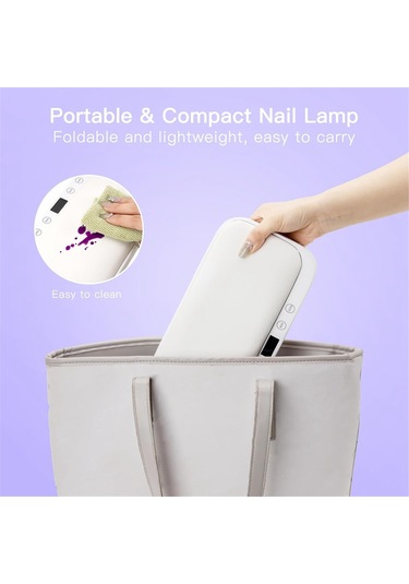 Xurunkeji Kol Dayanaklı Uv Tırnak Lambası, Uv Eldiven, Jel Oje İçin Led Tırnak Işığı, 4 Zamanlayıcılı Katlanabilir Tırnak Kurutucusu, Ab Fişi