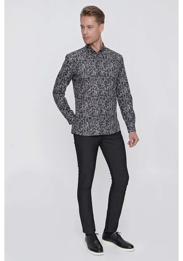 G 1521 Slim Fit Siyah Spor Gömlek Siyah