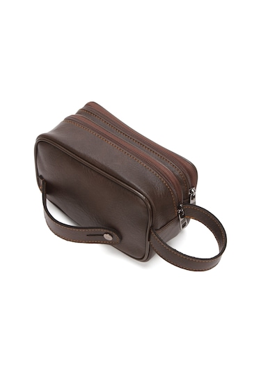 Newish Polo Erkek Bileklik Kemerli Portföy Clutch Traş Kozmetik El Çantası New344 Kahverengi