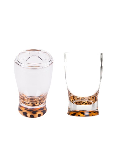 Sıa 2 Li Banyo Seti.Leopar Desenli Akrilik Model Leopar