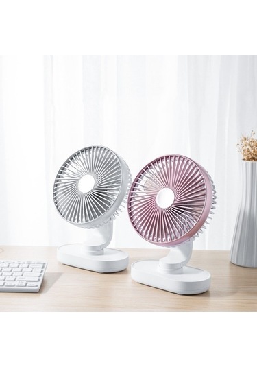 D77 Masaüstü Otomatik Sarılma Hhead Fan Sessiz Taşınabilir Ev Ofis Yurt Usb Fan Gül Pembe 5689 Pembe