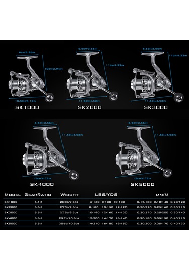 Jeehugo Leofıshıng Sk5000 Ön Baskı Spinning Olta Makinesi - 10+1 Yataklı, 5.5:1 Diş Oranı, Çok Amaçlı Su Ortamları