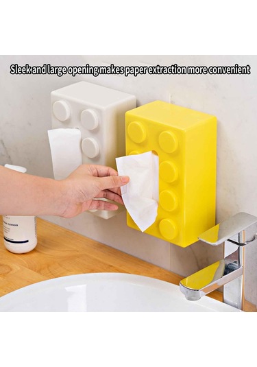 Sones Çok İşlevli Karikatür Yapı Bloğu Mendil Saklama Kutusu Oturma Odası Sehpa Dekorasyonları, Renk: Mavi